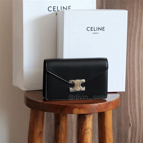 celine chain on wallet|Celine woc.